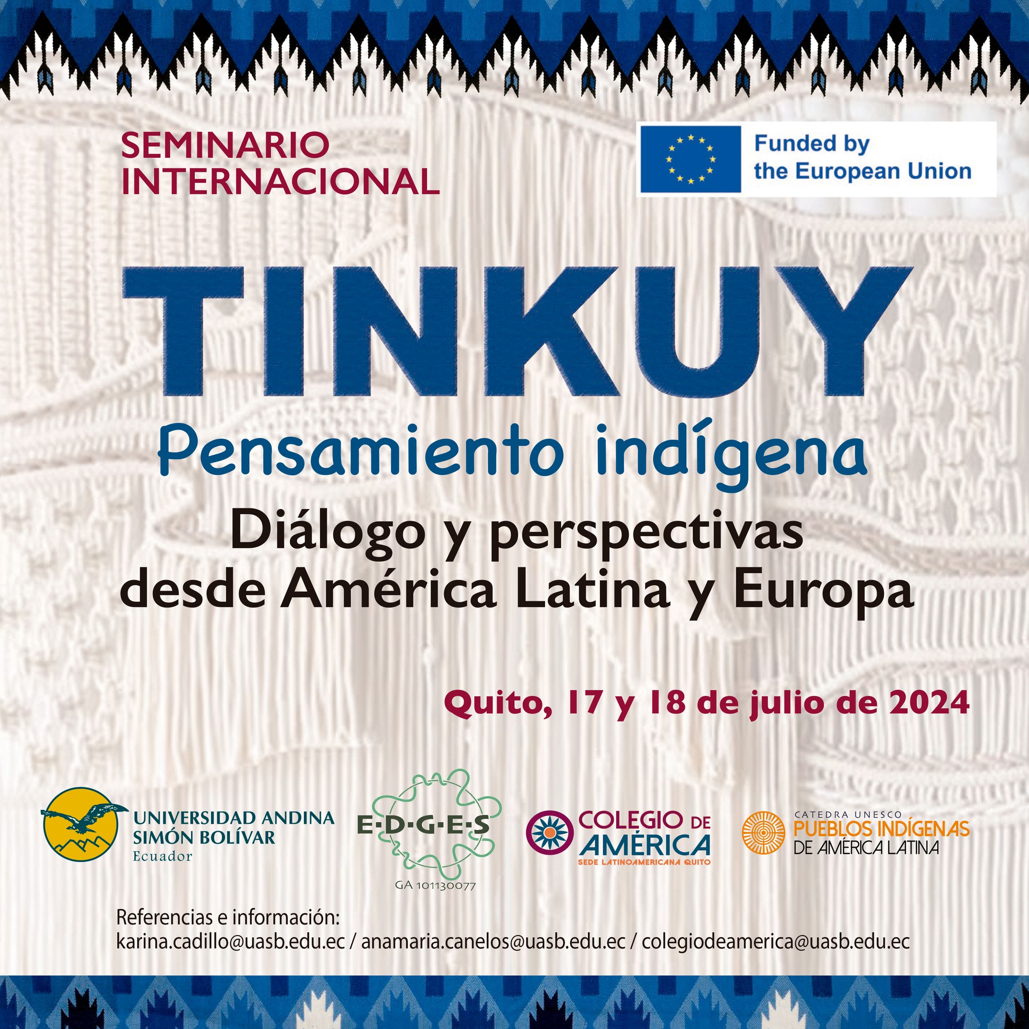 Seminario internacional: Tinkuy, pensamiento indígena. Diálogo y perspectivas desde América Latina y Europa